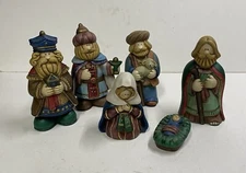 Set Of 6 Piece Vintage 1995 Porcelain Nativity Figures Fabri Centers of America