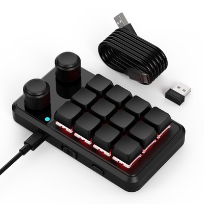 Portable 12 Key Gaming Keypad with Macros and RGBs for PC Gamers