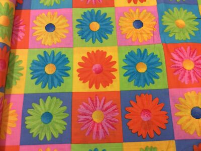 Springs Creative - 5463 - Crazy Daisy Patchwork - Sonnenblumenquadrate - 100 % Baumwolle