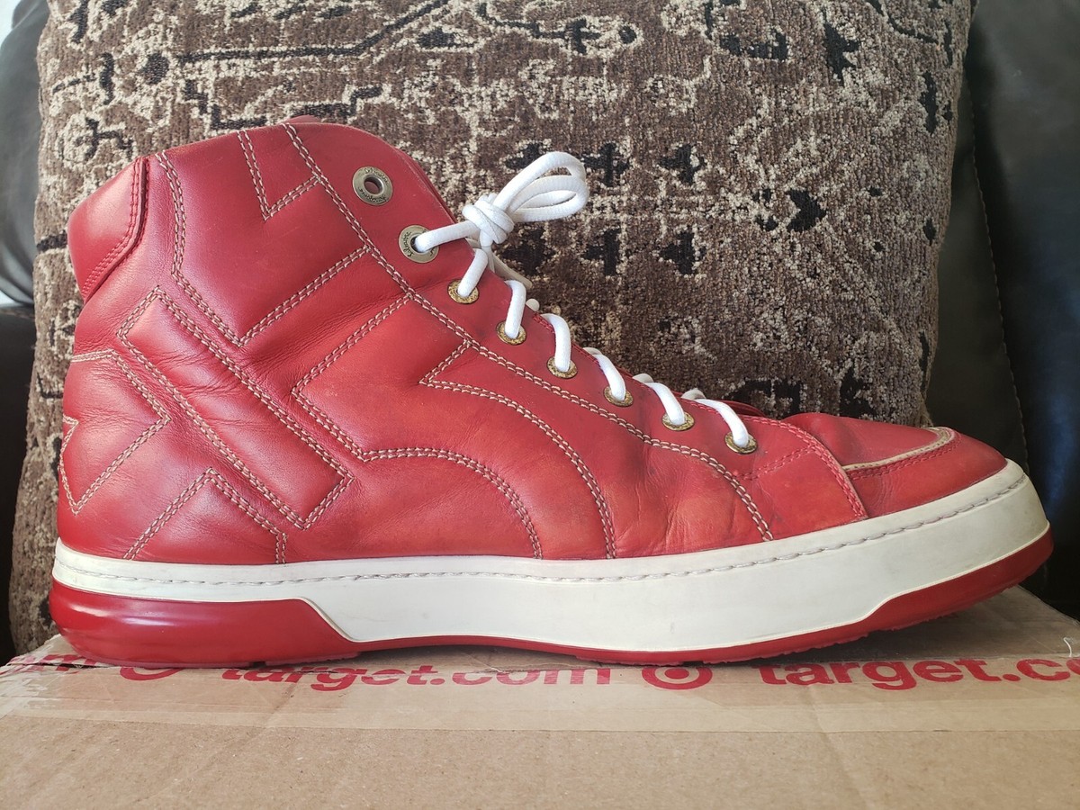 11ACM002 【未使用】Salvatore Ferragamo SALVATORE FERRAGAMO Hi Top Sneakers Men Red Leather 11 UK