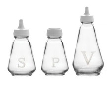 SALT PEPPER VINEGAR OIL SHAKER CRUET POT CLEAR GLASS BOTTLEJAR WHITE PLASTIC LID