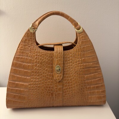 MUSKA MILANO Camel Leather Handbag ITALY Retail Price $850 | eBay