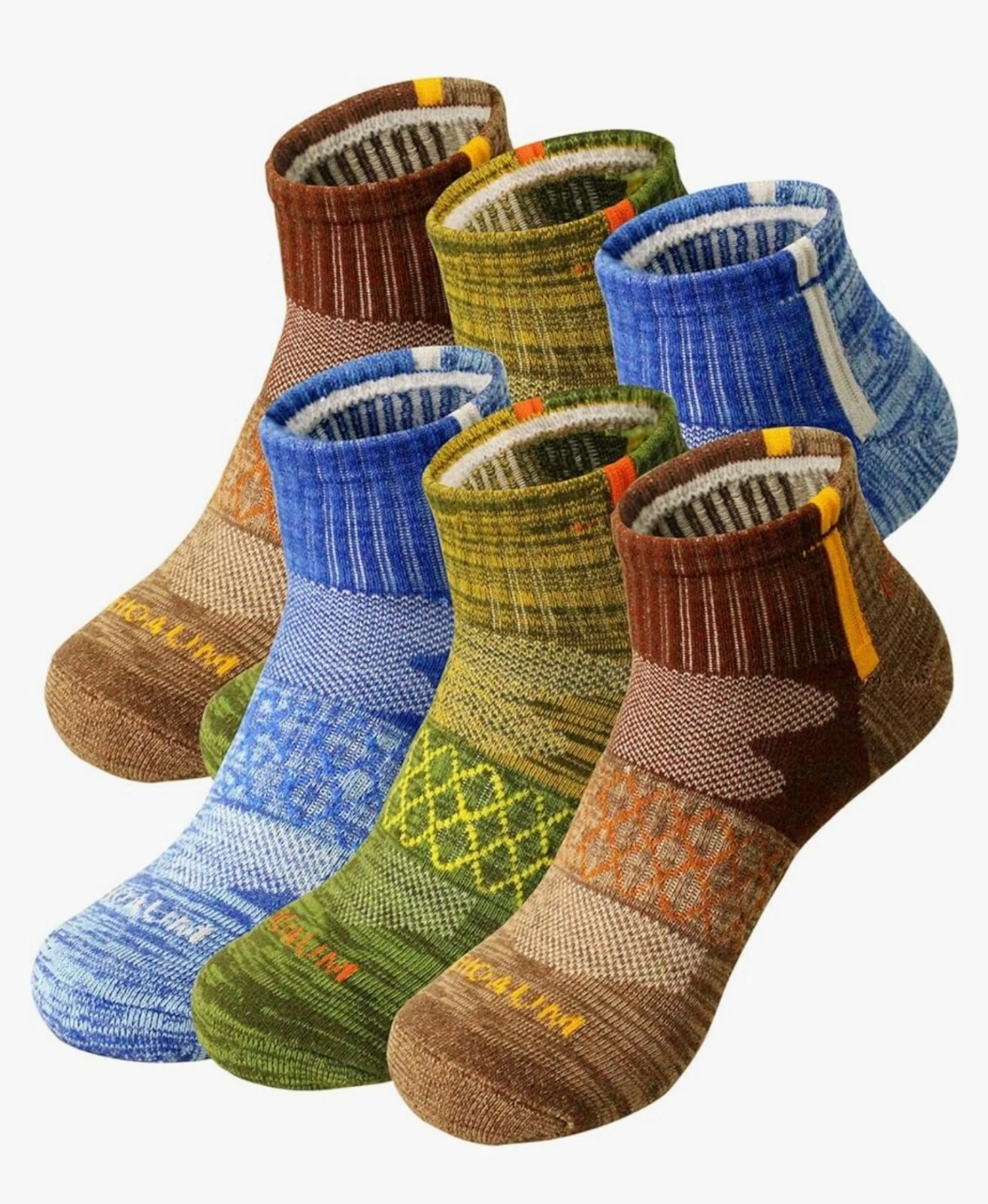 BIOAUM Men's Athletic Socks Size 10-13 - 6 Pairs Cotton Cushioned Quarter Socks
