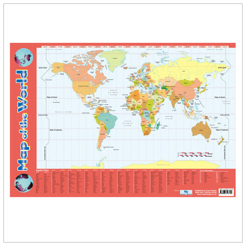 Educational Poster Map of the World - Geography Teaching Resource (0014) - Picture 1 of 1