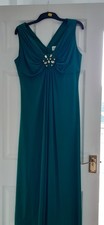 Emerald GreenFull Length Evening Dress with Beaded Front Size 18 By KALICO
