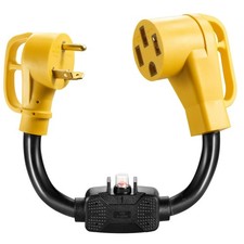 Overload Protector 30 Amp to 50 Amp RV Adapter Cord with Circuit Breaker and ...