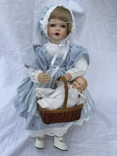 Paradise Galleries Melanie & Baby Porcelain Dolls - Musical “ Hush Little Baby”