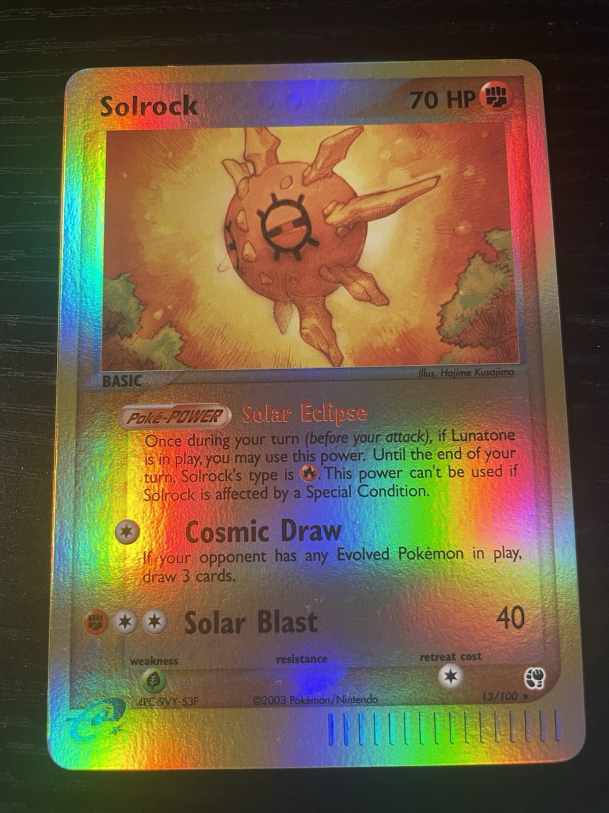 Solrock 13/100 Reverse Holo Card (Sandstorm) - Rare - 2003 - Pokemon Card