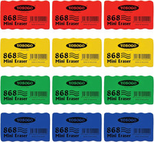 Mini-Sized Dry-Erase Whiteboard Erasers - Pack of 12  Compact and Lightweight f