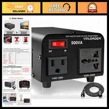 500W Voltage Transformer Power Converter 110V/220V Dual Voltage Adapter