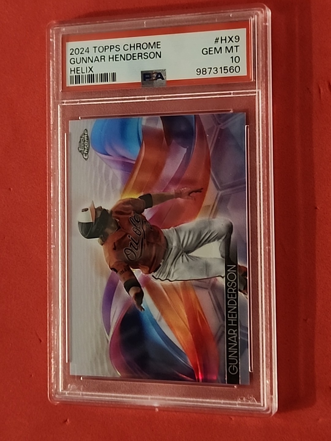 GUNNAR HENDERSON PSA 10 2024 Topps Chrome Helix Refractor PSA 10 SSP Case Hit