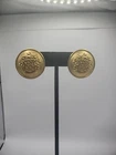 Vintage Casual Corner Gold Tone Round Earrings Stud Pierced Jewelry Costume