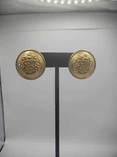 Vintage Casual Corner Gold Tone Round Earrings Stud Pierced Jewelry Costume