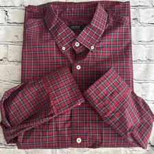 Cremieux Performance Shirt Mens XL Extra Large Red Plaid Long Sleeve Button
