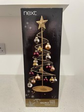 Vintage next wire bauble tree with 18 mixed colour baubles height 41 cm.