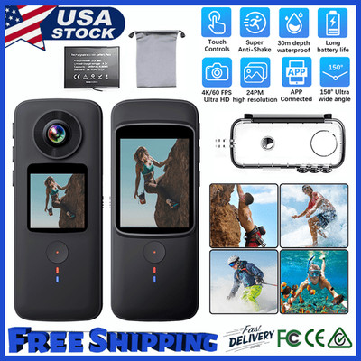 360° 4K HD Wifi Action Camera Vlog Sports Selfie Premium Kit Waterproof Recorder