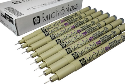 Pigma Micron pen 005 Black ink marker felt tip pen Archival pigment ink fin