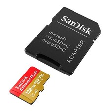 Sandisk 128GB Extreme PLUS microSDXC A2 UHS-3 V30 Flash Memory Card with Adapter