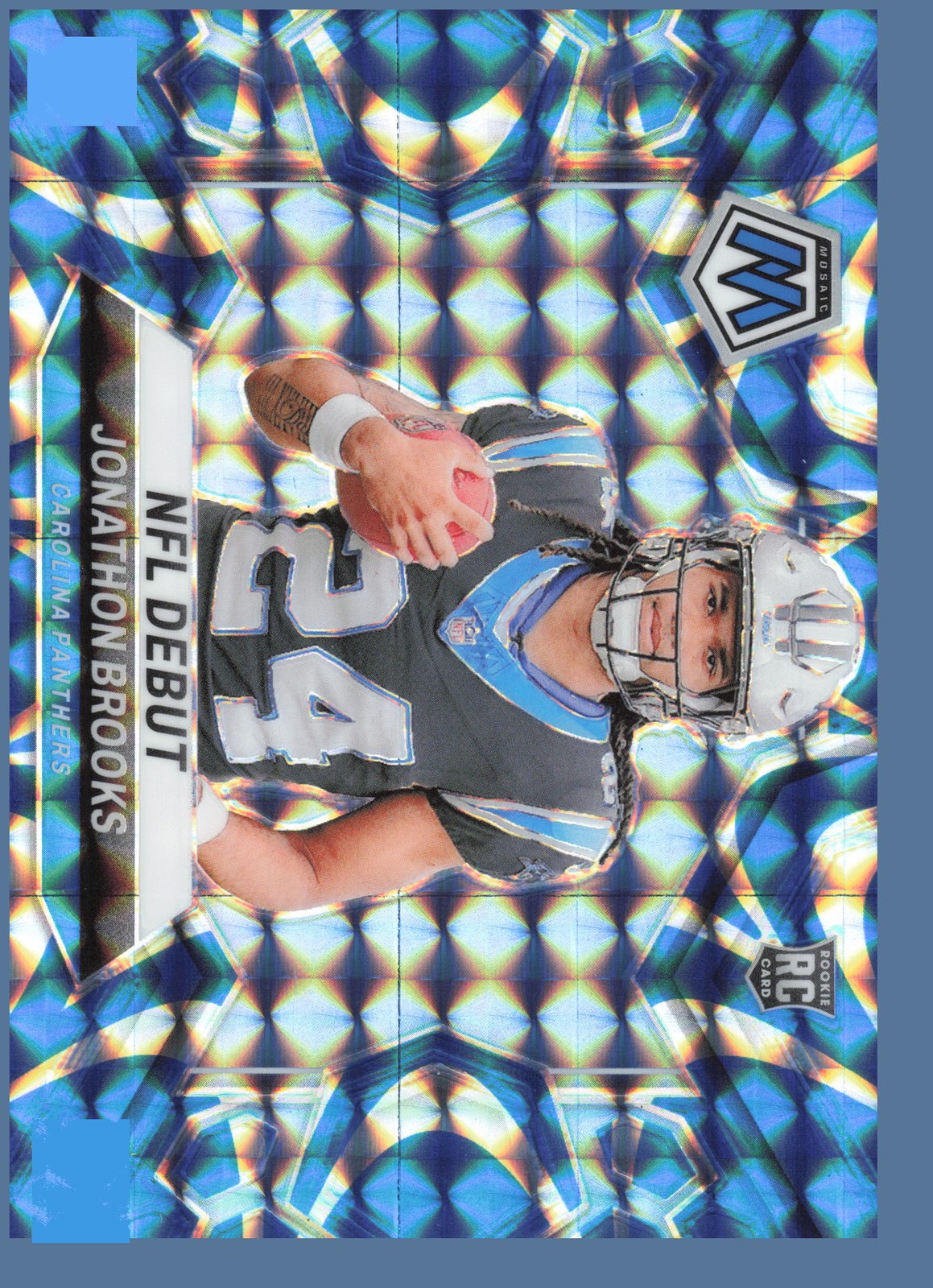 2024 Panini Mosaic #276 Jonathon Brooks Mosaic Reactive Blue