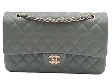 Chanel Quilted Caviar Medium Classic Double Flap Green Handbag Kb0625crxzmia