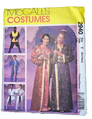McCalls 2940 Misses/Mens ROBES S-M Karate Ninja Geisha Kimono pattern UNCUT