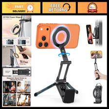 360° Rotating Magnetic Phone Tripod Stand for iPhone 17/16/15/14 Pro Max - Adjus