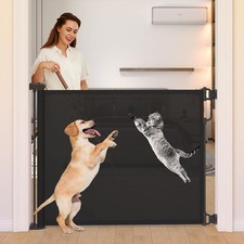 Retractable Baby Gate - Extra Wide 71in Opening, 41in Tall, One-Hand Operation