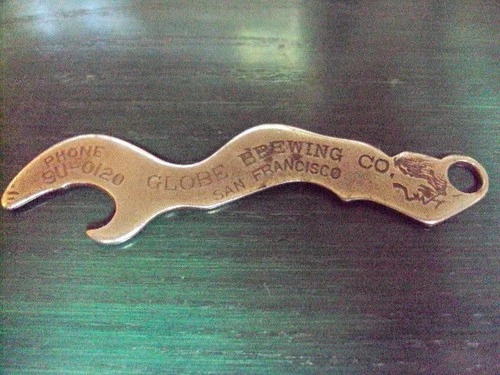 Pre-Pro Globe Brewing Co. figural bottle opener + 4 wire openers from Minnesota