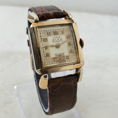 RARE VINTAGE SUPER ALFA NON MAGNETIC SWISS MADE SQUARE HANDWIND 26MM WATCH 