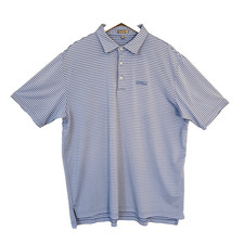 Peter Millar Summer Comfort Performance Polo Shirt Mens XXL Blue Stripe Golf