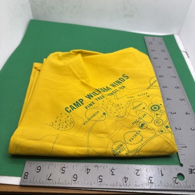 Camp William Hinds Pine Tree Camps Neckerchief Map Yellow BSA DB-1759R