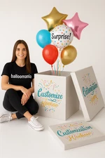 Surprise Box 28" For Balloons – Black / Red / White / Pink / Green / Light Blue