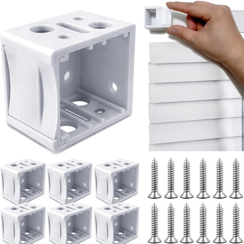 Mini Blind Brackets, 1 Inch Window Brackets for Plastic 1x1inch, White  - Picture 1 of 6