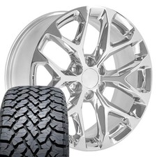 22x9 Chrome 5904 Oe Wheels 28545r22 At Tires Set 6x139.7