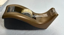 Vintage Mid Century 3M C60 Two-Tone Gold Brown Scotch Tape Dispenser