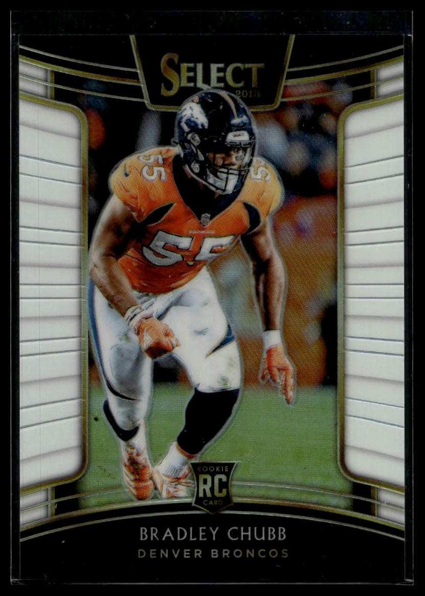 2018 Panini Select #78 Bradley Chubb White Prizm #/75 Rookie SN,RC