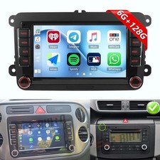 Autoradio 6+128GB Android 15 Apple Carplay per VW Polo 6R 6C 2009-2017 GPS Navi