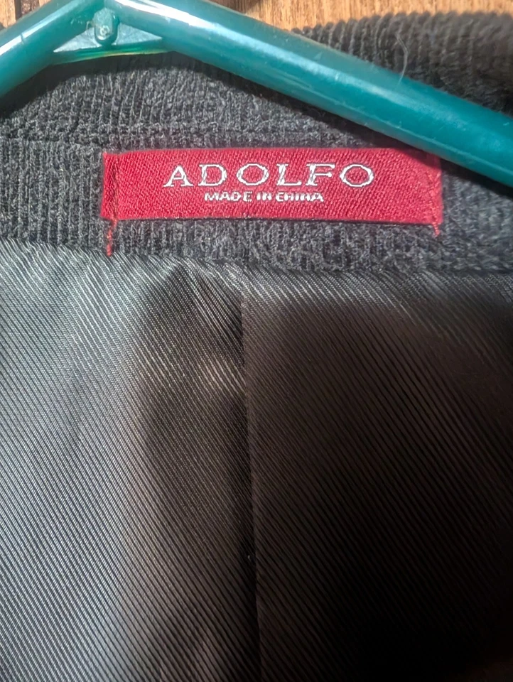 Chaqueta Abrigo Deportivo Adolfo Blazer Hombre Talla 38S Lino Negro Foto 2 de 4