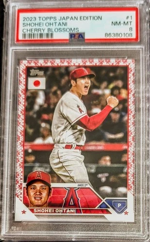 2023 Topps Japan Edition Cherry Blossoms /99 Shohei Ohtani  Dodgers Angels PSA 8