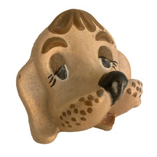 Arner Eyeglasses Holder Beige Hand Painted Puppy Dog Face Vintage 1993