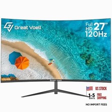 27 Inch Curved Computer Monitor, 120Hz Full HD Display 1920 x1080 , VA 27"