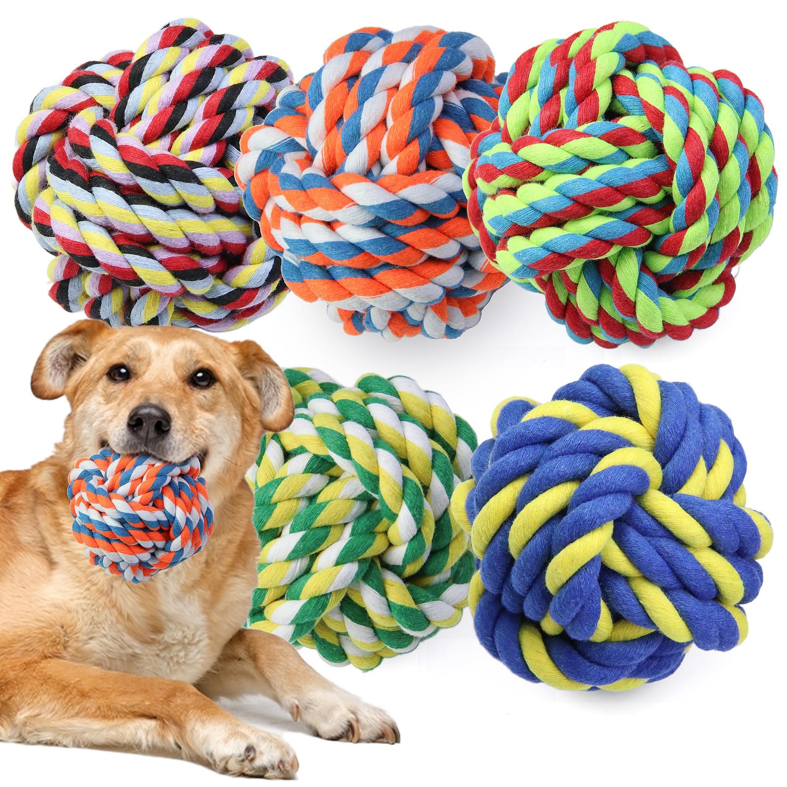 Chien accessoires jouet et balle à mâcher résistante en coton