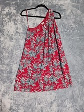 LOFT Dress Womens XS Red Floral Halter Lined Summer Sundress Viscose Tropical