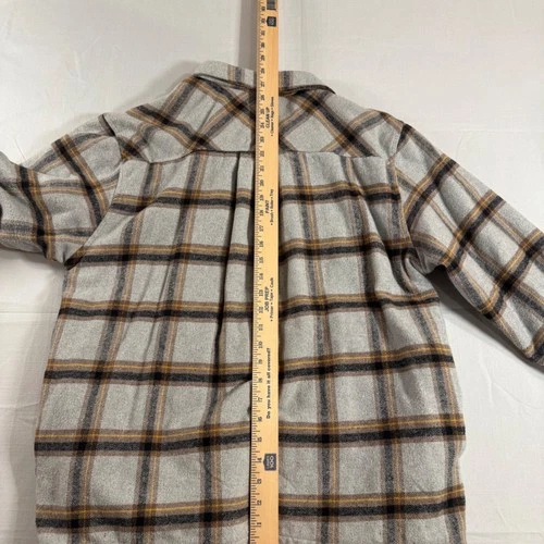 Simply Southern Shirt Jacket Mens M Gray Plaid Sherpa Lined Flannel Button Up image 6