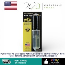PC Products - 70147-4 PC-Clear Epoxy Adhesive Liquid, 1oz Double Syringe, 4-Pack