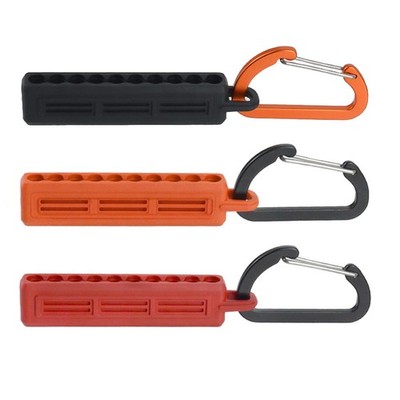 3x 1/4'' Hex Bit Holder Storage Rail Driver Bit Organizer With Carabiner Clip