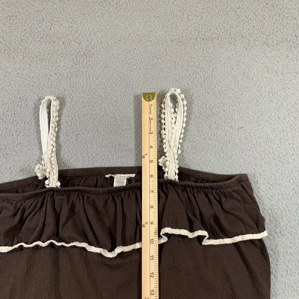 Regata Derek Hearts Feminina 2X Marrom Coquette Cottagecore Babado Boho Festival  - Imagem 4 de 4