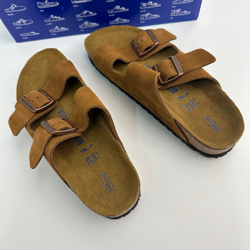 Birkenstock Arizona Mink Suede Leather Soft Footbed Women