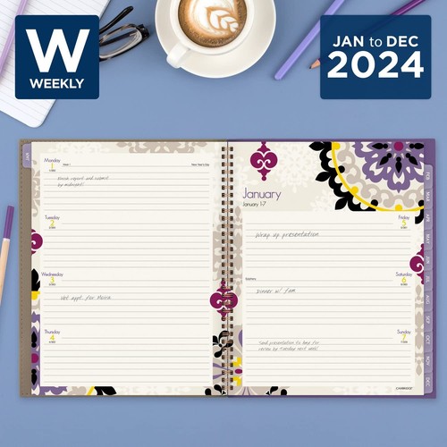 Cambridge 2024 Weekly & Monthly Planner 8-1/2" x 11" Large Vienna 122-905-24 - Picture 2 of 8