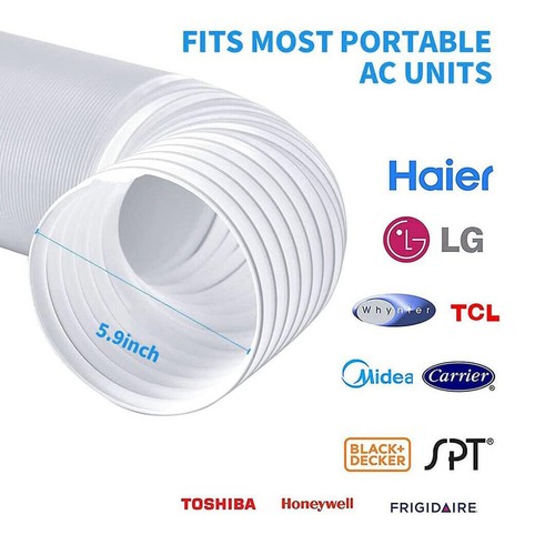Manguera de escape de ventilación de aire acondicionado portátil de 5,9" de diámetro para piezas Delonghi y LG - Imagen 6 de 16